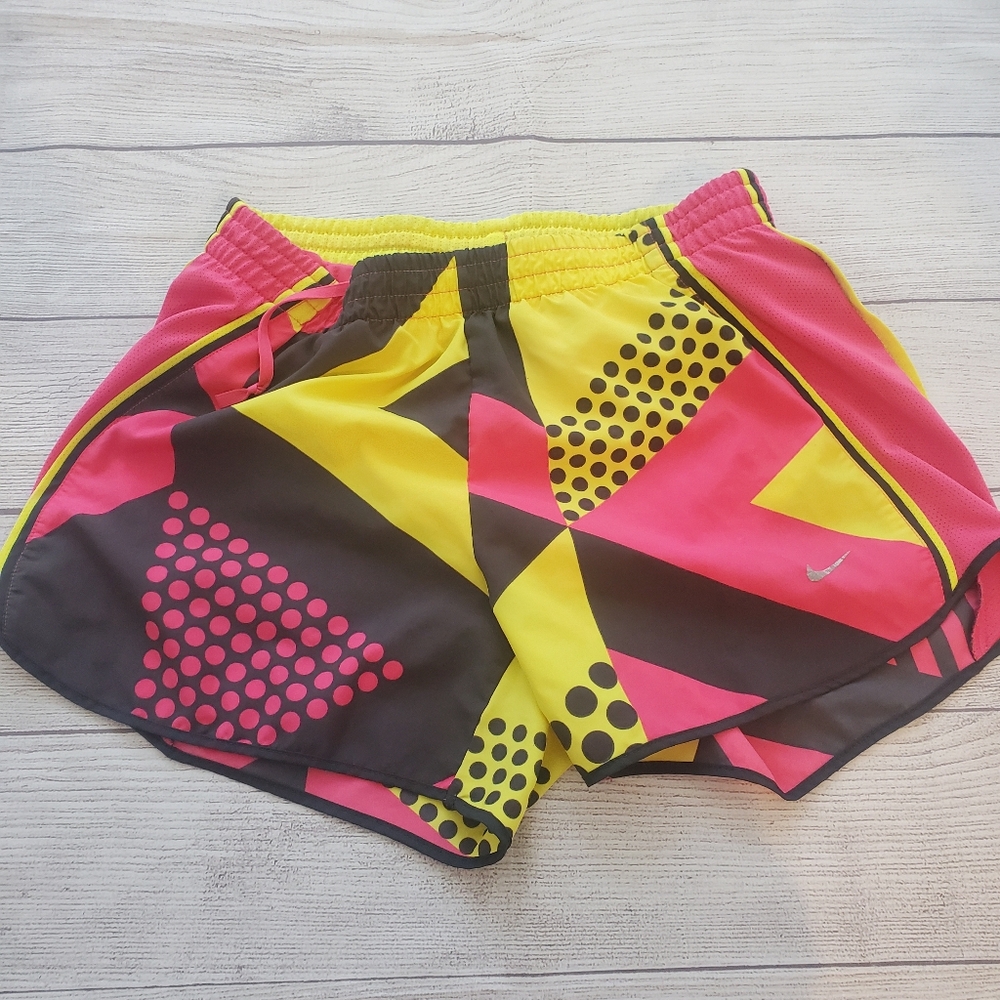 Nike dri-fit pink and yellow cute running shorts.  Size small - Picture 3 of 13